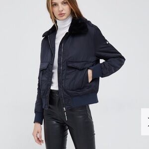 Pepe Jeans Angelina Black Bomber Jacket XS